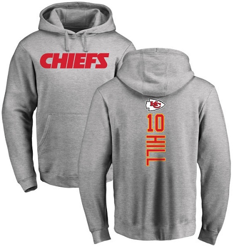 Men Kansas City Chiefs #10 Hill Tyreek Ash Backer Pullover Hoodie